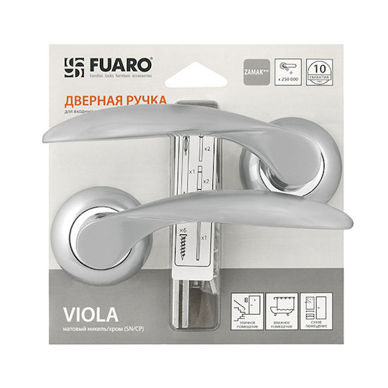 Дверная ручка Fuaro VIOLA RM-HD SC-CP-16 матовый хром/хром в Симферополе.