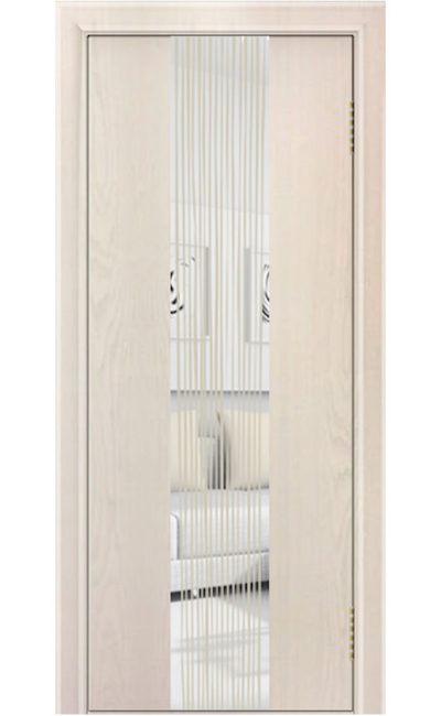Двери ЛайнДор - Камелия К 4 Тон 27 Жемчуг зеркало Водопад с 2-х сторон