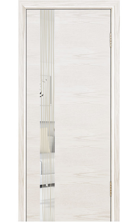 Двери ЛайнДор - Камелия К5 Тон 38 Белый зеркало Водопад