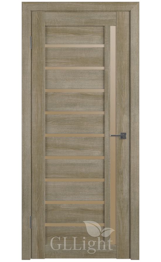 Двери Грин Лайн, модель GLLight 11 (дуб мокко, бронзовый сатинат) в Симферополе