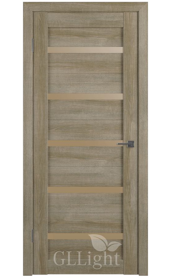 Двери Грин Лайн, модель GLLight 7 (дуб мокко, бронзовый сатинат) в Симферополе