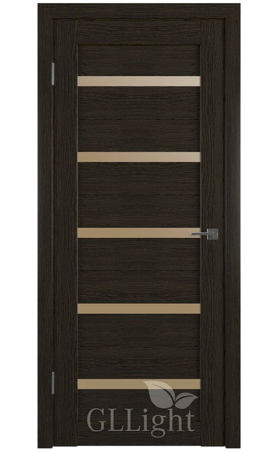 Двери Грин Лайн, модель GLLight 7 (дуб шоколад, бронзовый сатинат) в Симферополе