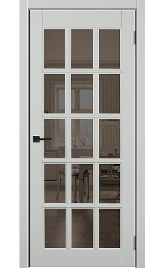 Английская решетка 15, RAL 7035, зеркало - межкомнатные двери Тандор в Симферополе