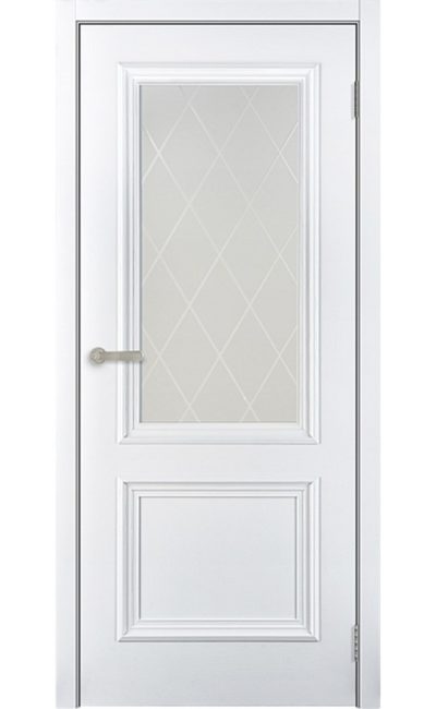 Бергамо-4, Белый, стекло - межкомнатные двери Тандор в Симферополе