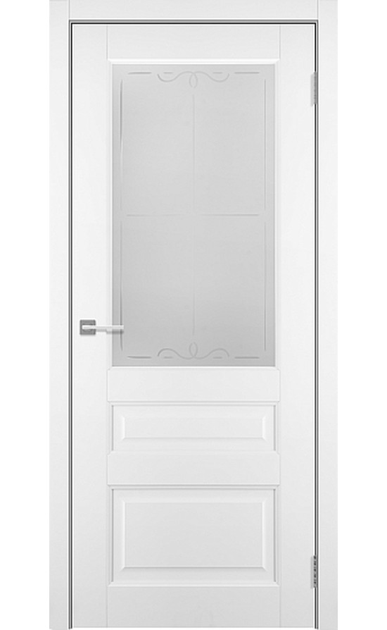 Гранд-9, Белый бархат, стекло - межкомнатные двери Тандор в Симферополе