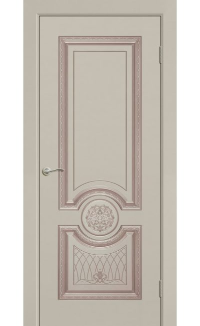 Межкомнатная дверь CordonDoor Гамма корона В1, эмаль шампань, патина розовое золото, дверное полотно глухое в Симферополе