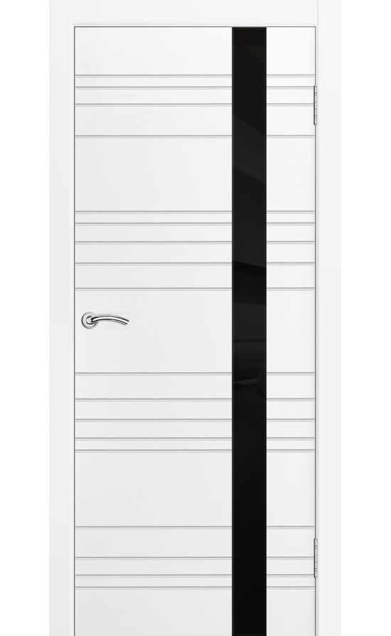 Межкомнатная дверь CordonDoor Корсо LP-14, эмаль белая, черный лак в Симферополе